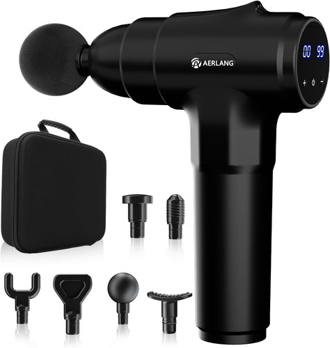AERLANG Massage Gun, Deep Tissue Muscle Back for Athletes Pain Carbon