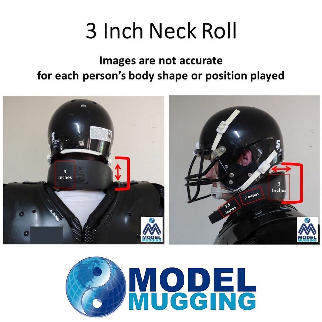 3 Inch Neck Collar / White Neck Roll with Tie Down Option by Model Mugging