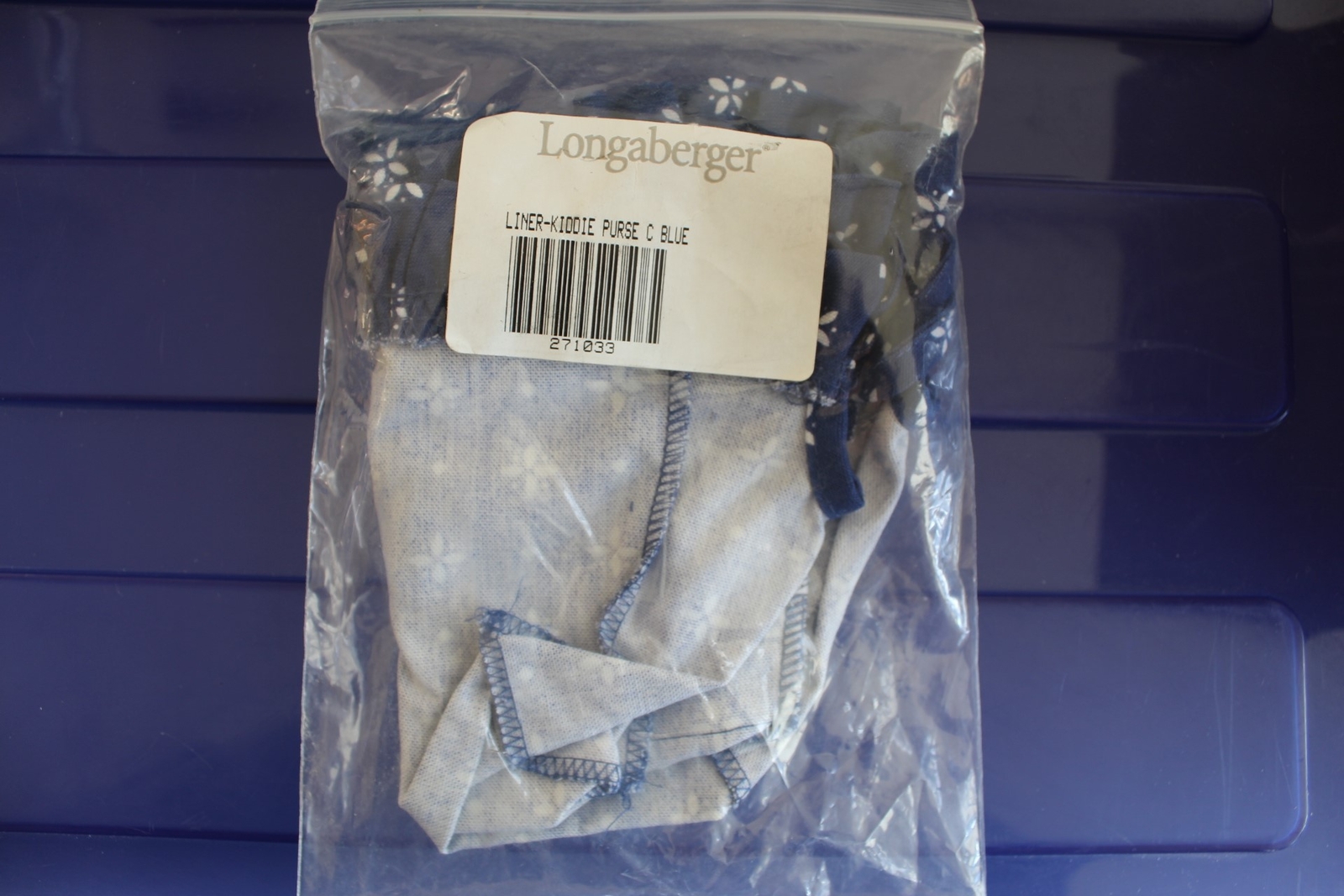 Longaberger Classic Blue Rectangular Kiddie Purse Basket Liner #271033 - NEW