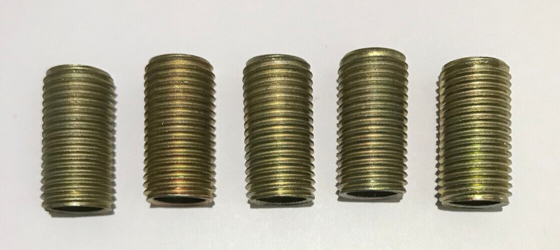 Lot Of 5, 3/4" Long , 1/4 IP Zinc Plated Steel Seamless Lamp Nipples, 1/2" O.D.