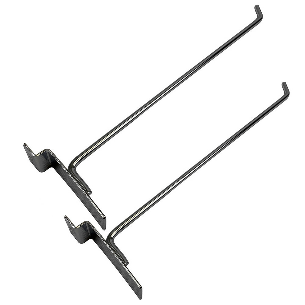 24 Pc 12'' Chrome Slatwall Hook Hooks Retail Display Wire Metal Hanger