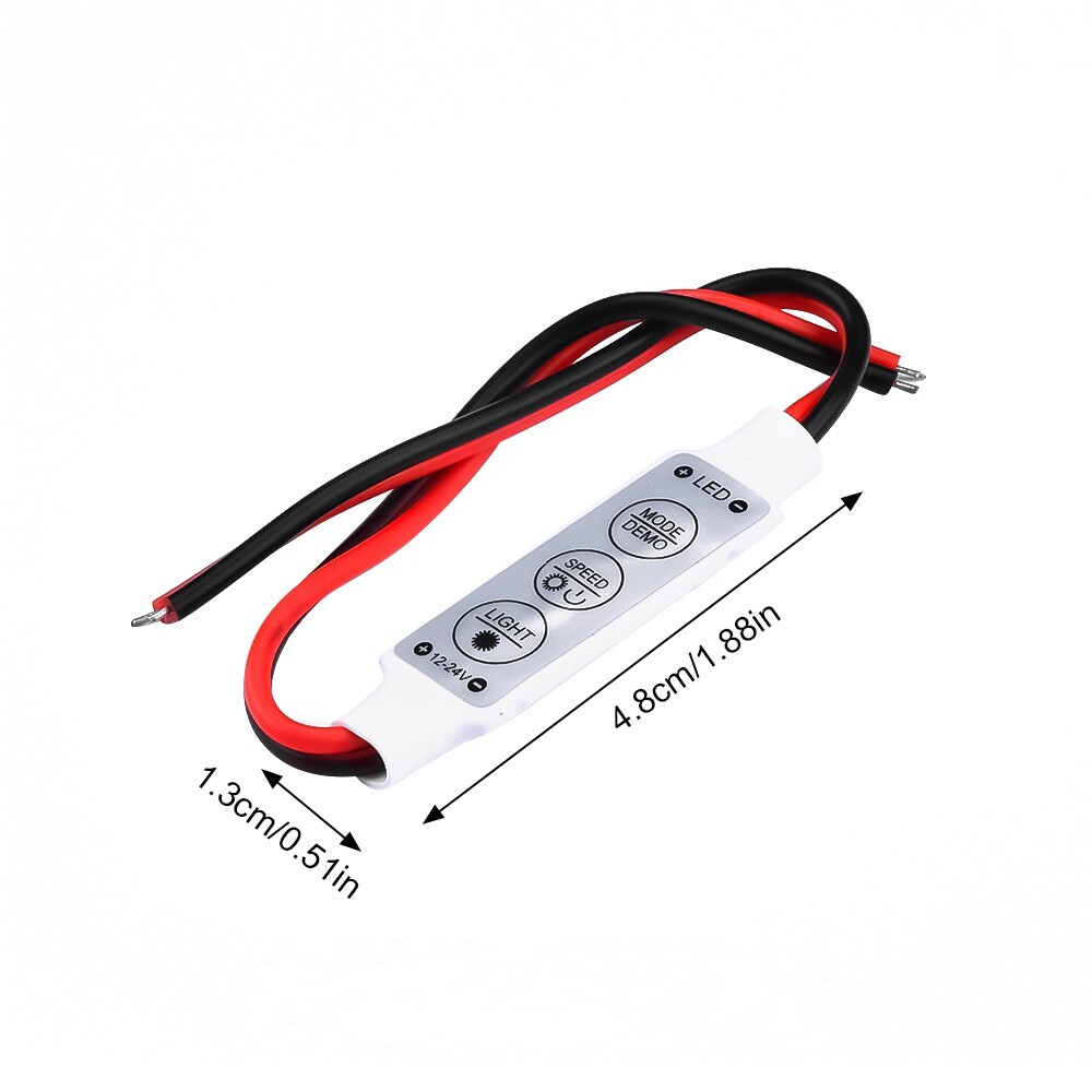 5PCS 3Keys Single Color Mini Dimmer Remote Controller for 2Pink LED Strip Light