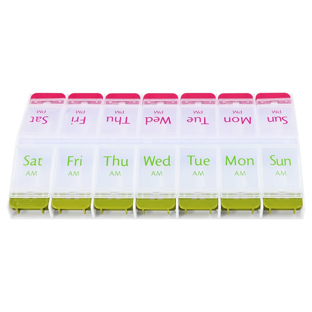 8" Weekly Pill Box Organizer Twice Day 7 day 2Times Pill Organizer Case Medicine