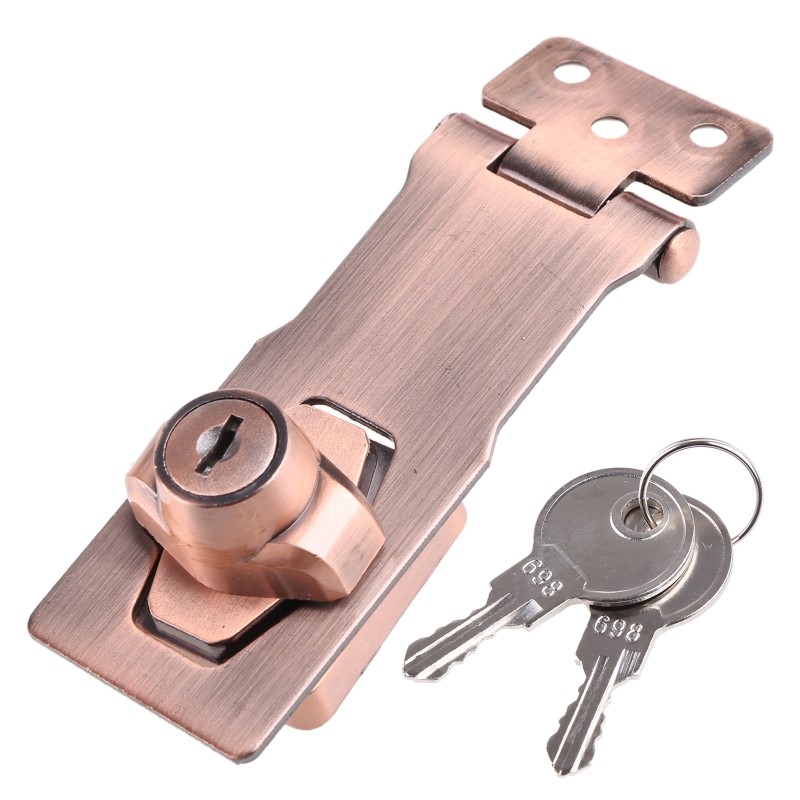 Twist Knob Keyed Locking Hasp Padlock Set for Cabinets Security Door Lock