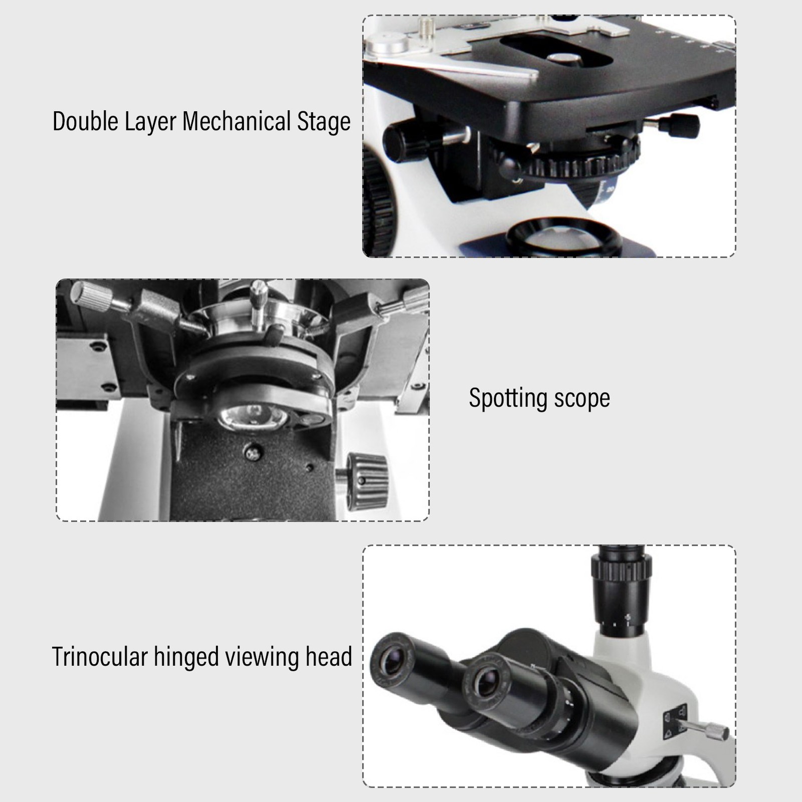40X-1600X Industrial Microscope Trinocular Microscope With LED Light Microscope