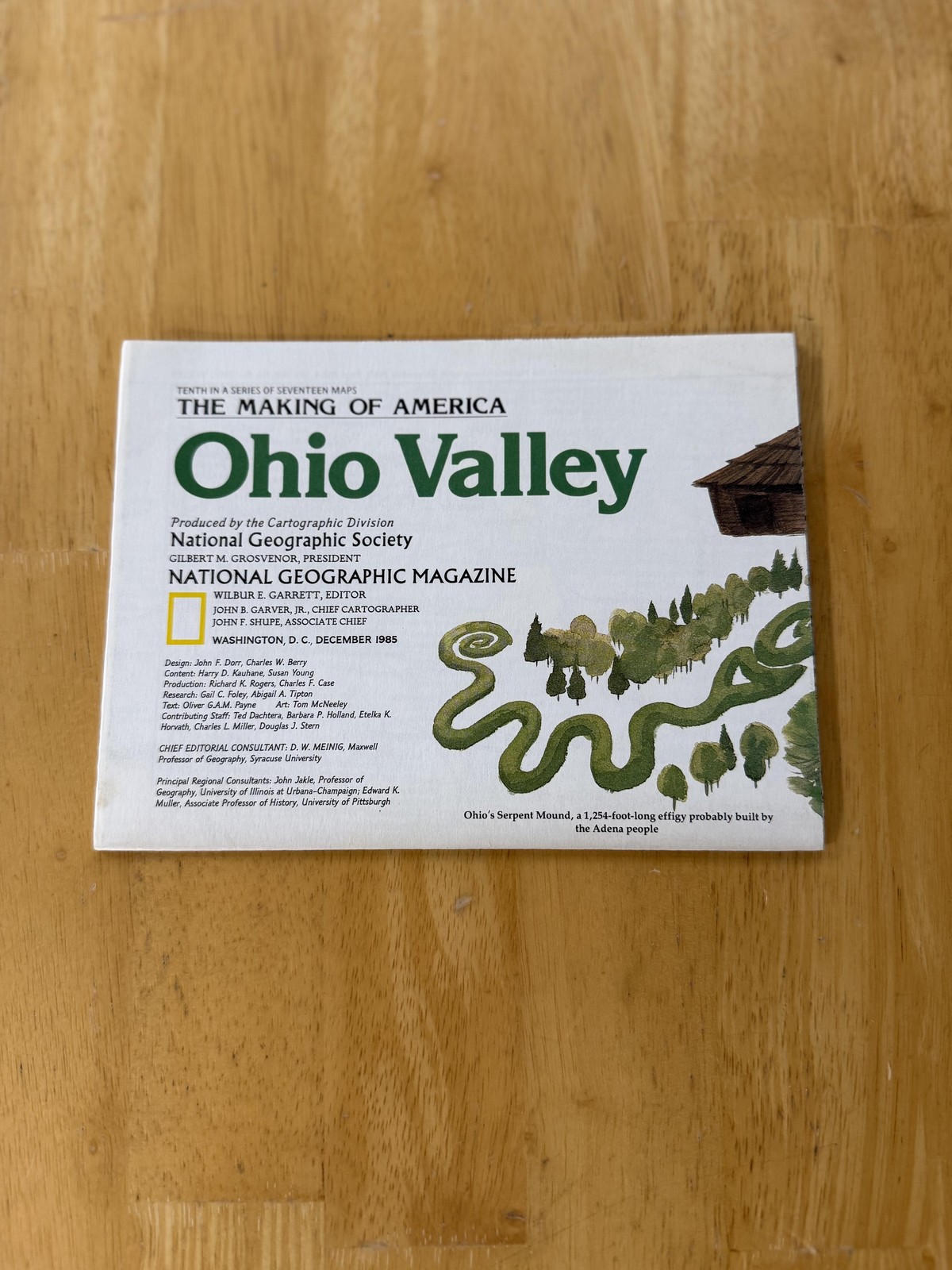 Vintage 1985 National Geographic Ohio Valley Travel Map Folded Brochure USA