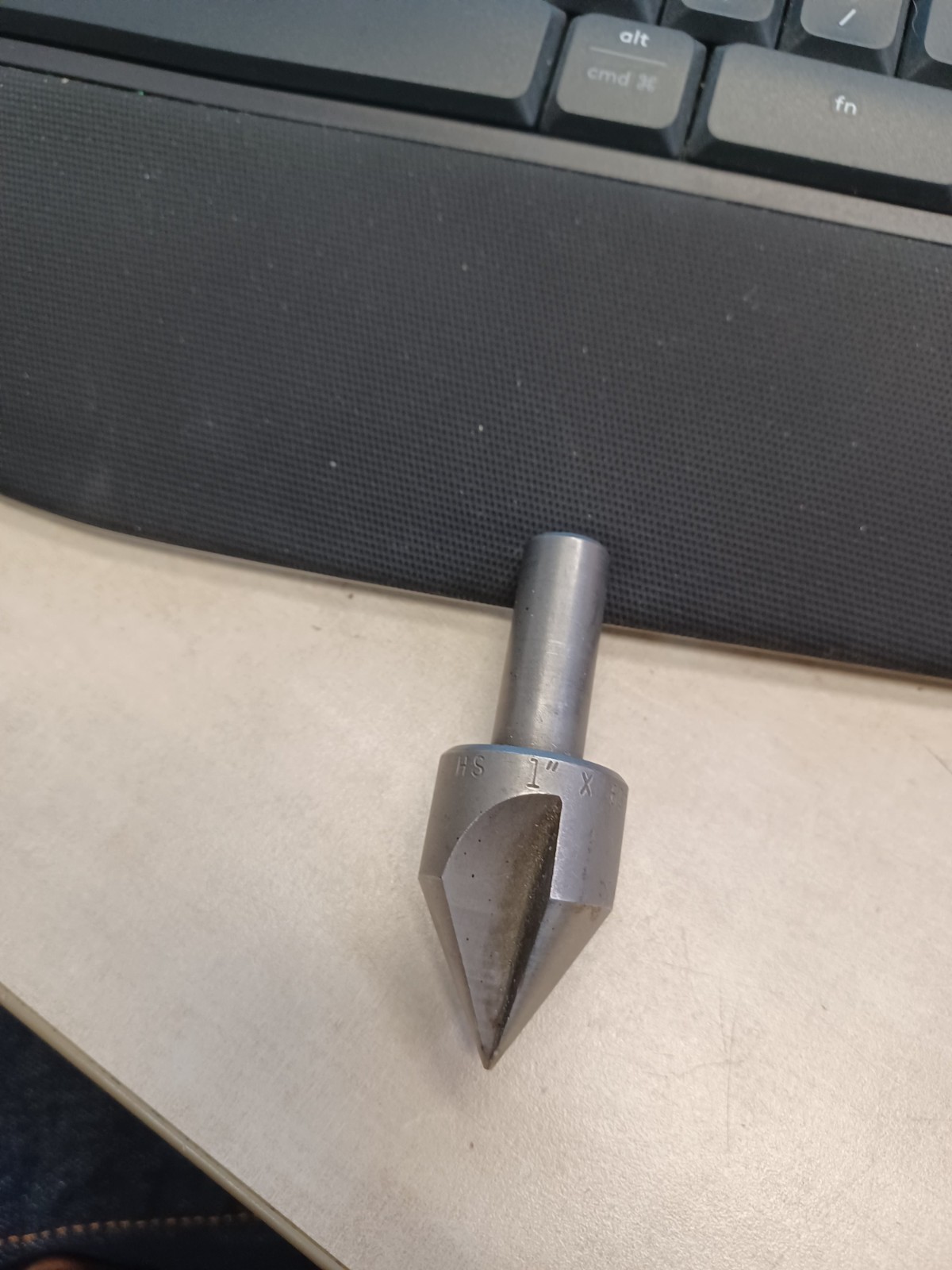 1" 60° 3-FLUTE CENTER REAMER COUNTERSINK HSS