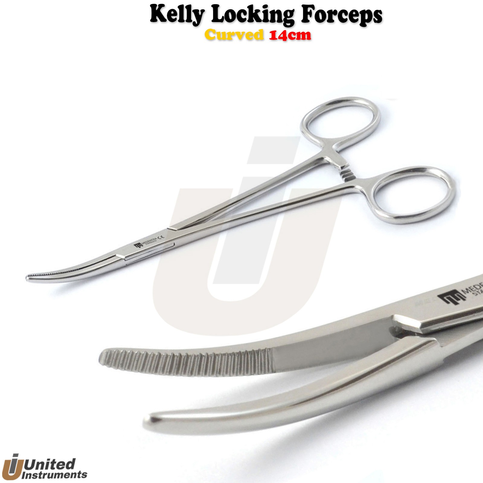 Dental Surgical Kelly Locking Forceps 5.5'' Curved Hemostatic Veterinary Pliers