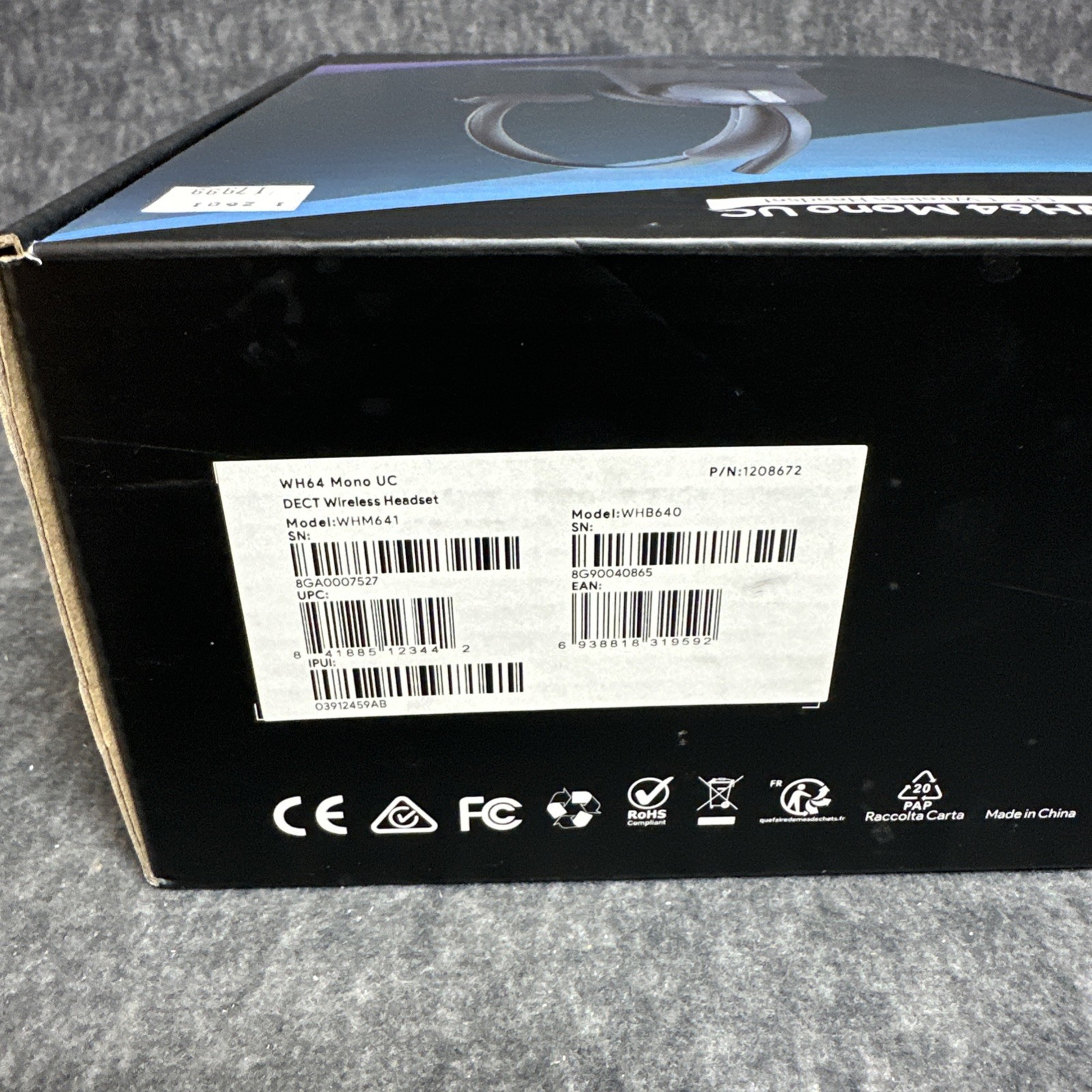 Yealink WH64 DECT & Bluetooth Mono UC Zoom Wireless Headset 606 ft Range NEW