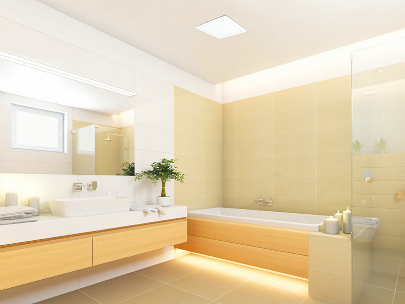 Delta BreezIntegrity 100 CFM Exhaust Bath Fan/Edge-lit Dimmable LED Ligh