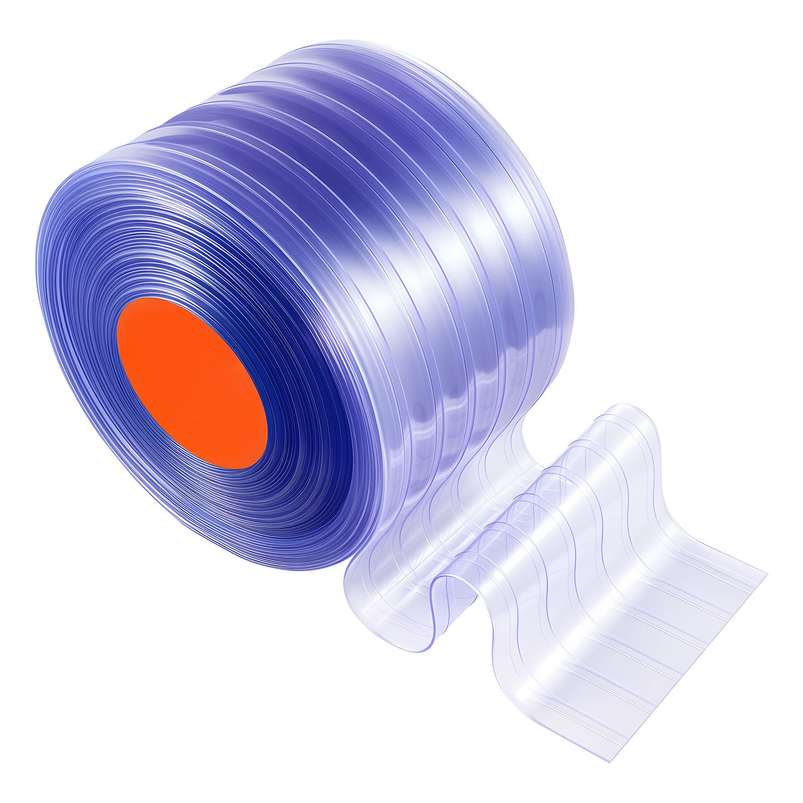 Uimoso PVC Strip Curtain Roll 150 ft x 12 in Ribbed Plastic Door Strips