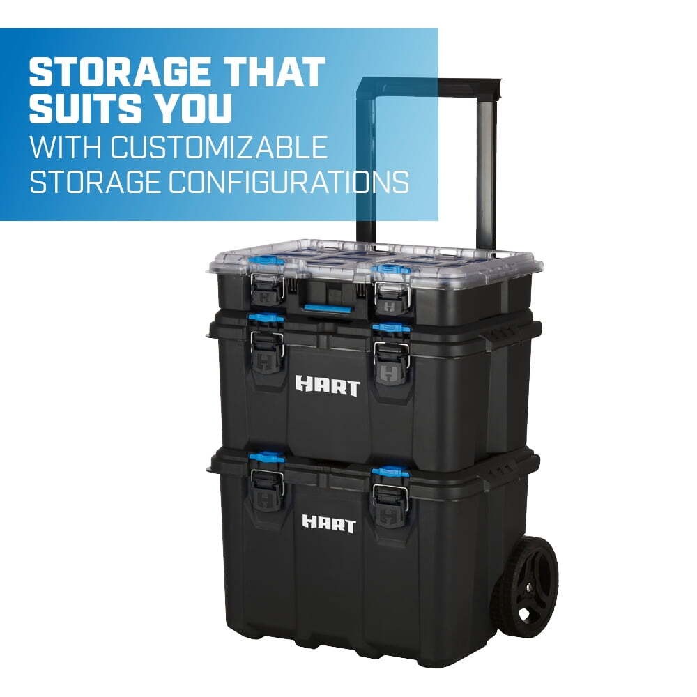 Stack System Tool Box with Removable Organizer Bins Fits Modular Storage System