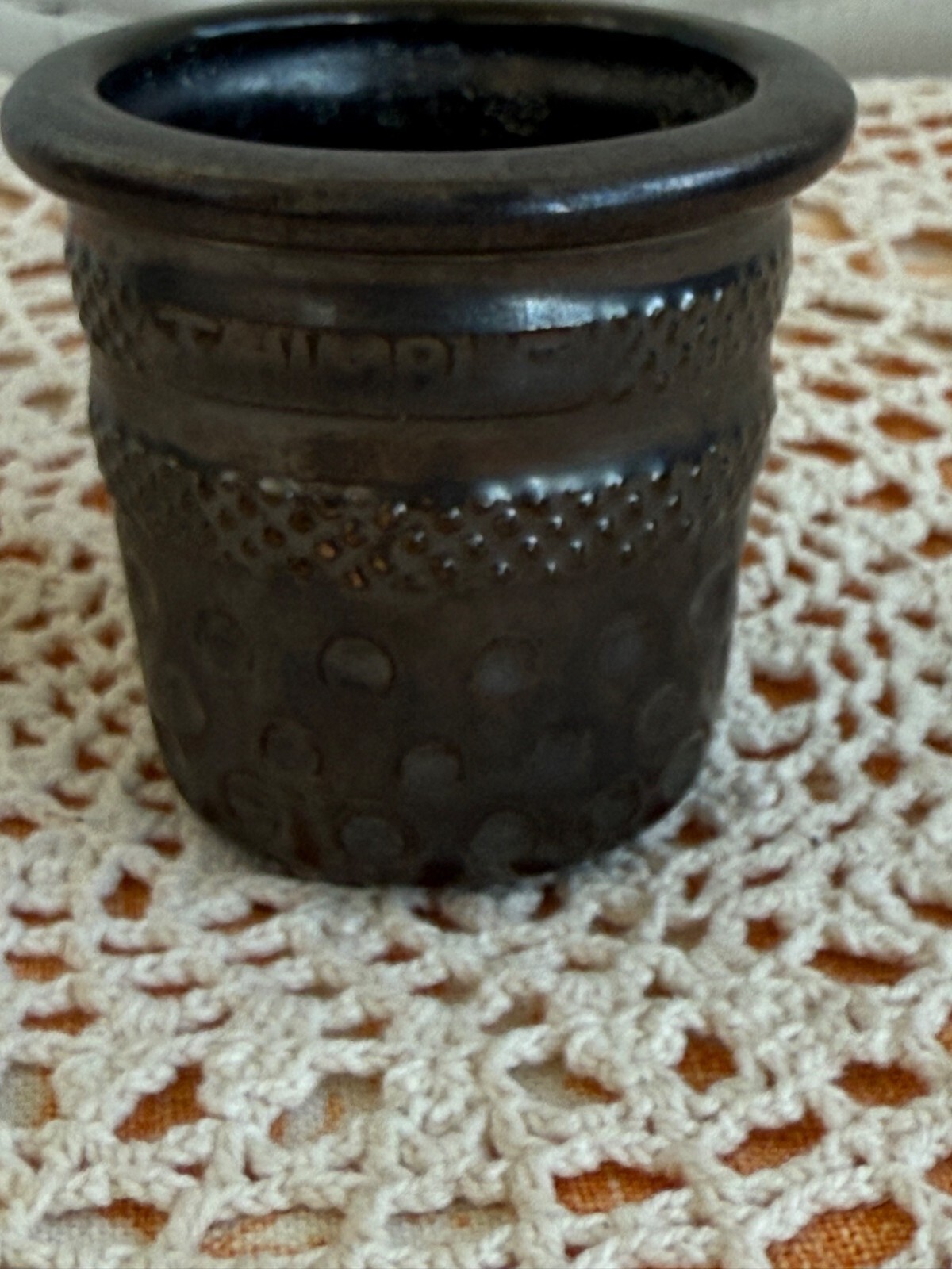 Vintage 70's Mini 3" Flower Pot Sewing Thimble Shape