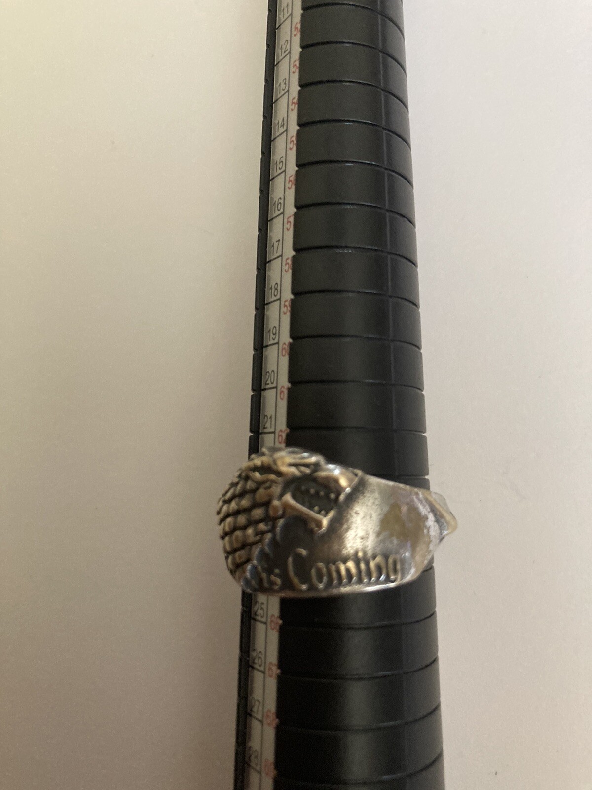 Handcrafted “GOT”Direwolf Ring - "Winter Is Coming" Size 11