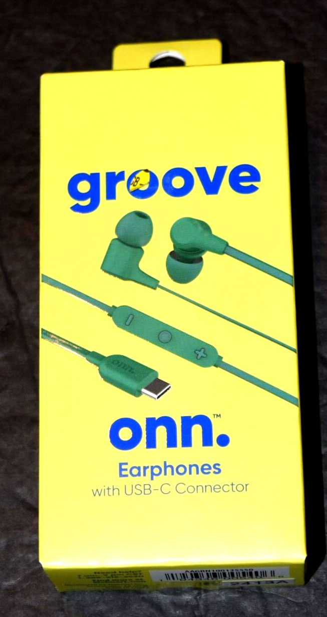 GROOVE ONN. "Earphones," w USB-C Connector and Mic, New in Original Box
