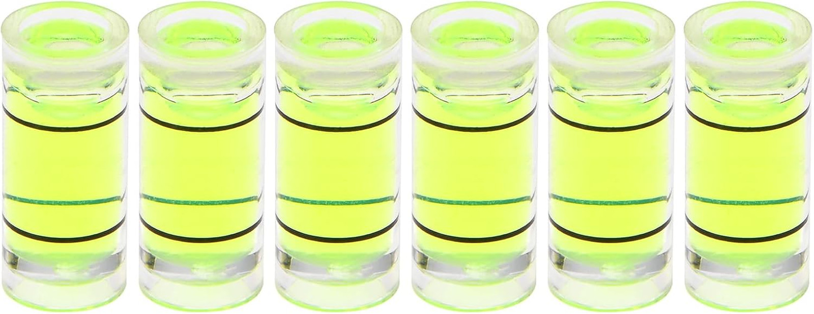 6Pcs Small Cylindrical Bubble Level Vials 7X16Mm PMMA Mini Horizontal Bubble Spi
