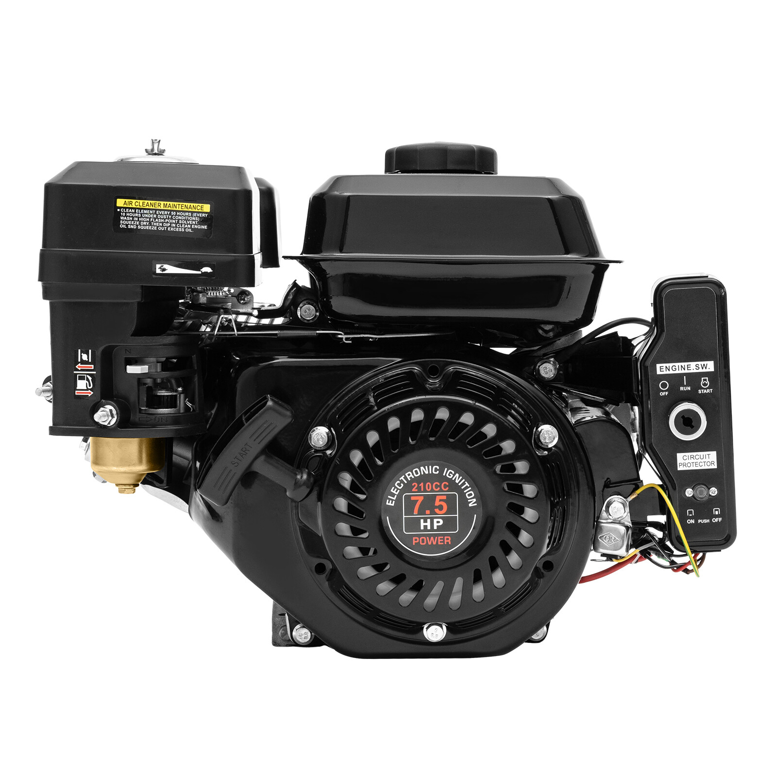 7.5HP 212cc Gas Engine Electric Start Side Shaft Motor Gasoline Engine 3600RPM