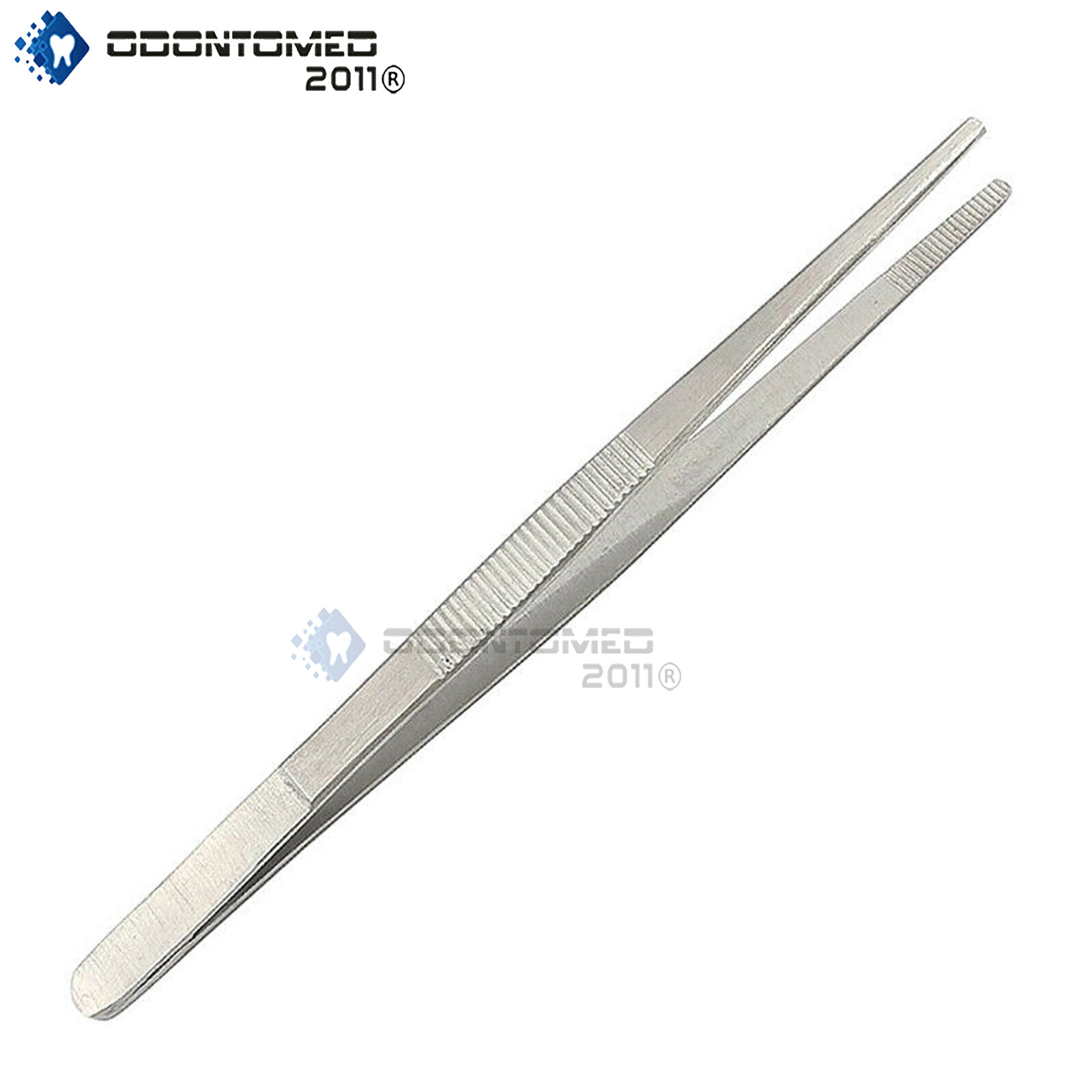 Precision Blunt Serrated Tips Stainless Steel Thumb Forceps Tweezers 4.5"
