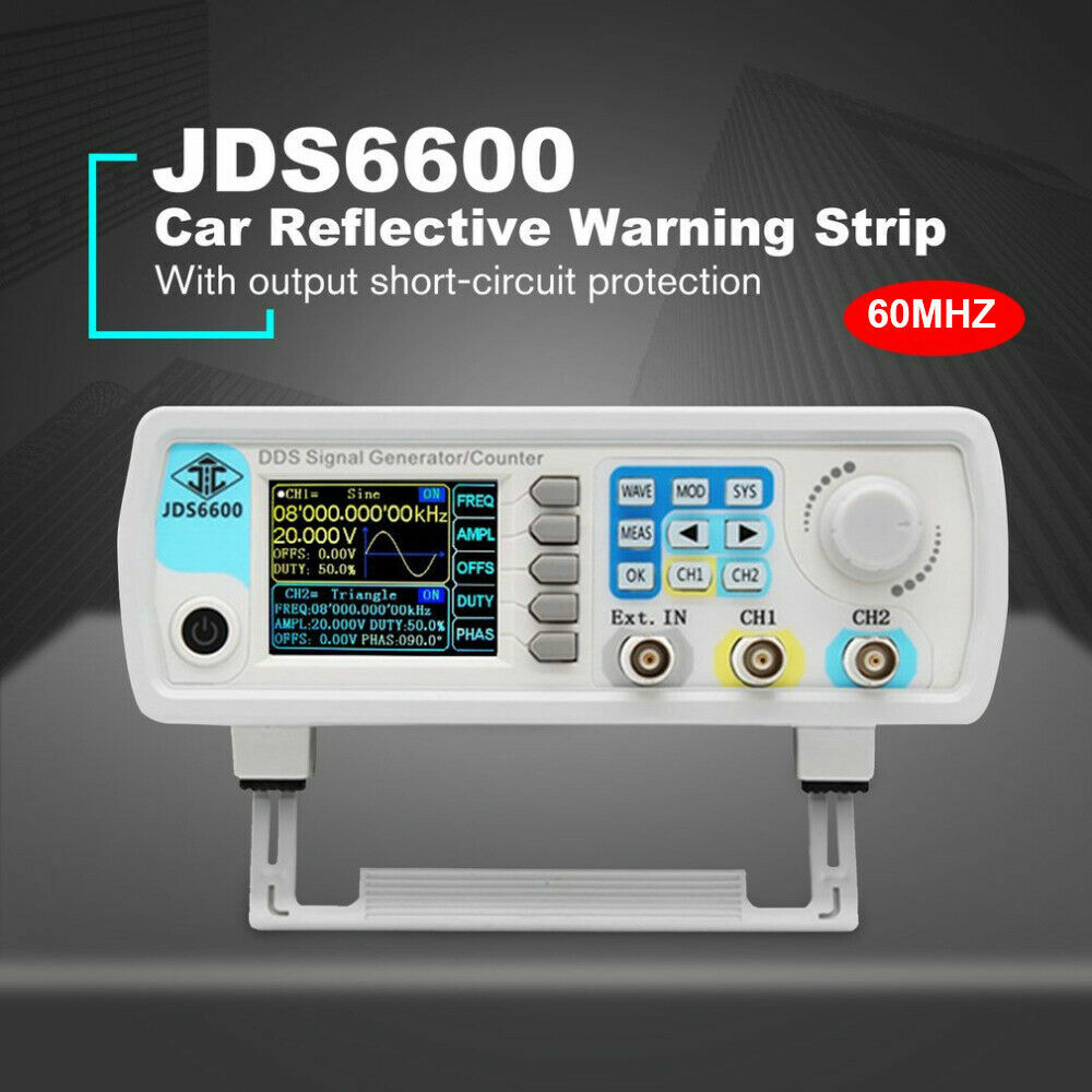 JDS6600 60MHz Signal Generator Dual Channel DDS Function Waveform 2.4" Display
