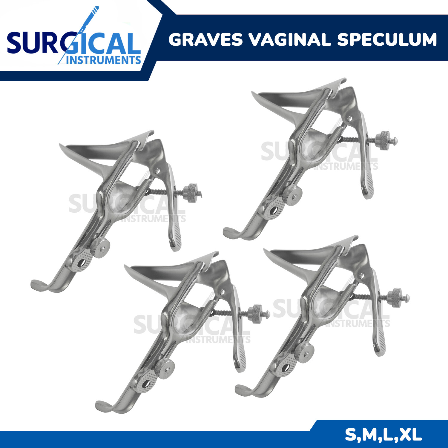 4 Small, Medium, Large, X-Large Graves Vaginal Speculum Gynecology German Grade
