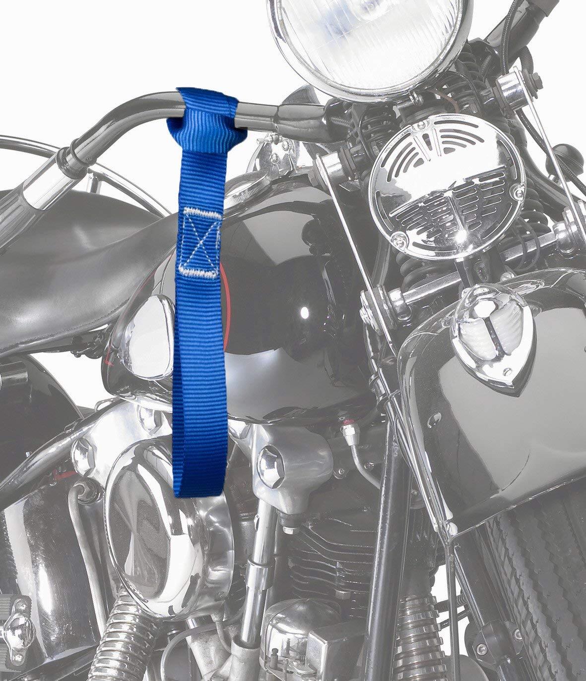 6Pack Soft Loop Tie Down Straps Blue for Motorcycle Snowmobile Towing Cargo ATV
