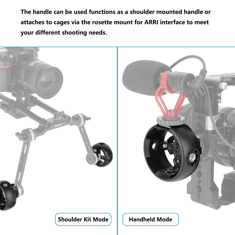 CAMVATE Side Handgrip with ARRI-Compatible Rosette Mount for Camera Cage Rig