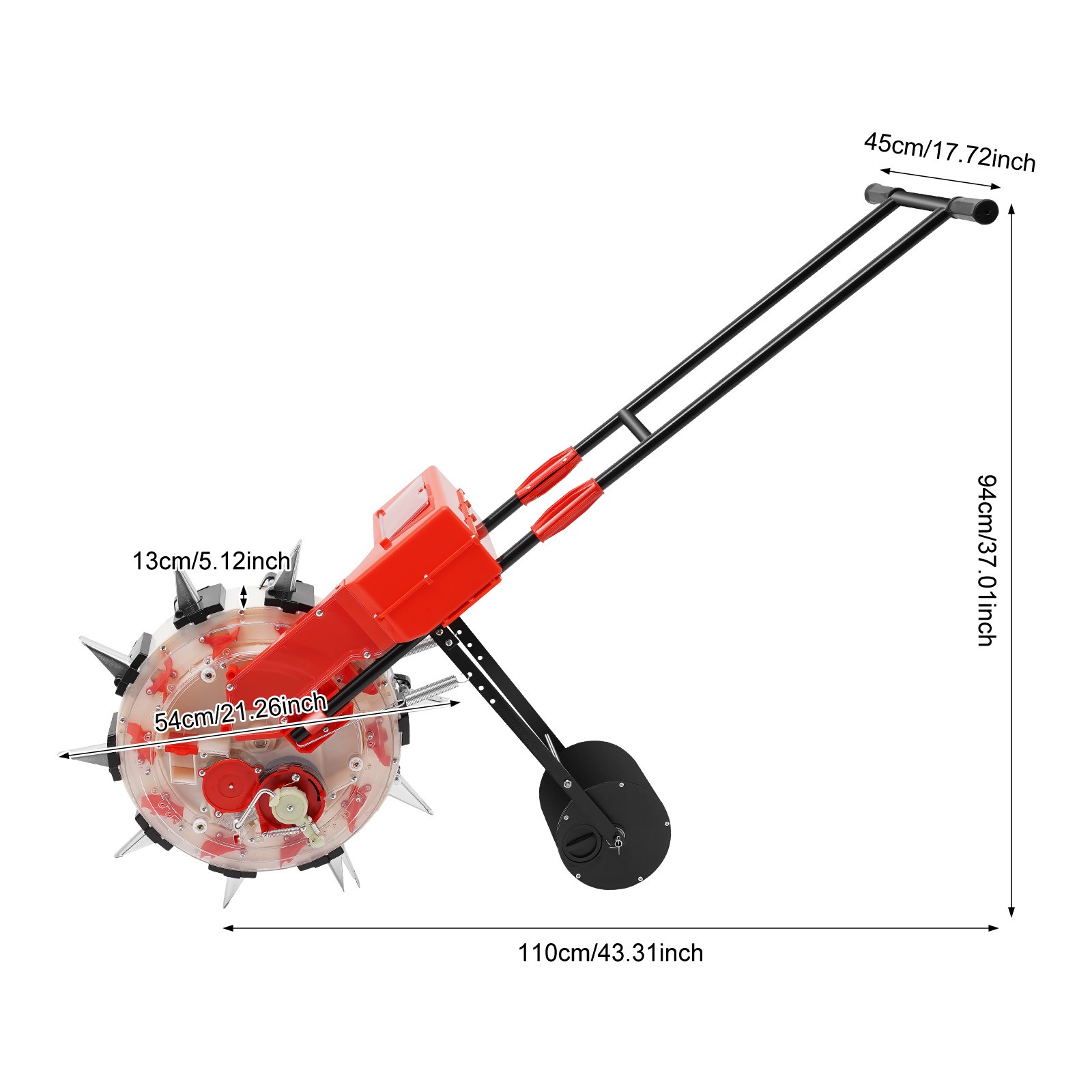 Hand Push Roller Seeder Corn Soybean Fertilizer Machine Manual Planter 3.5-7.8cm