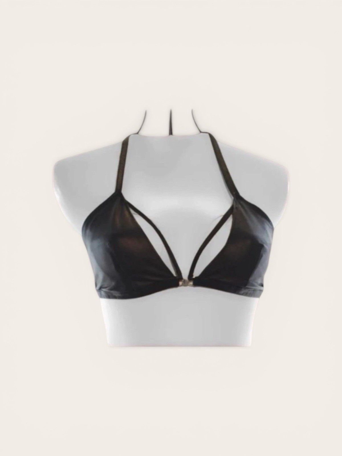 Customized BLACK Napa Leather Bra Made to Order