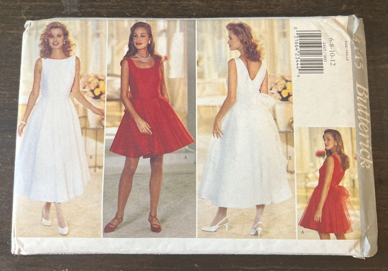 Butterick 4445 Vtg 90s Misses Dress Prom Bridesmaid Flared Sz 6-12 Uncut