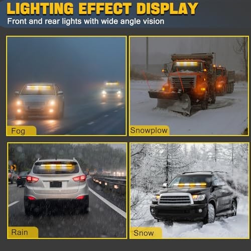 Traffic Advisor Strobe Lights Bar Emergency Warning Strobe Amber and White