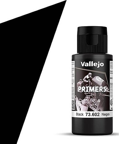 Vallejo Black Primer 60ml Bottle - Hobby and Model Acrylic Paint - #73602