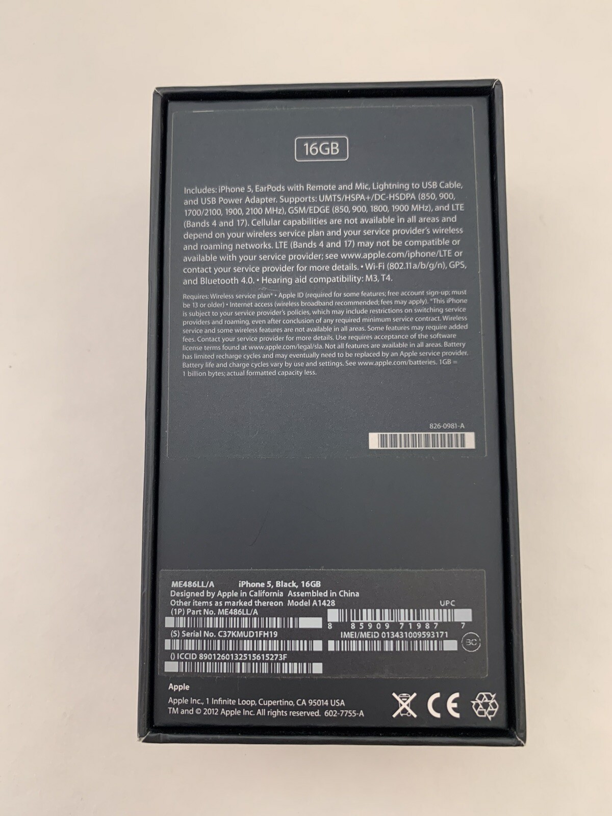 iPhone 5 Black 16GB *EMPTY BOX*