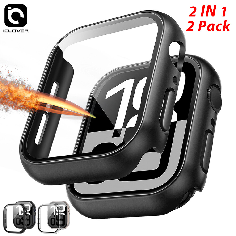 2x Full Cover Case Glass Screen Protector For Apple Watch Series 10 11 42MM/46mm