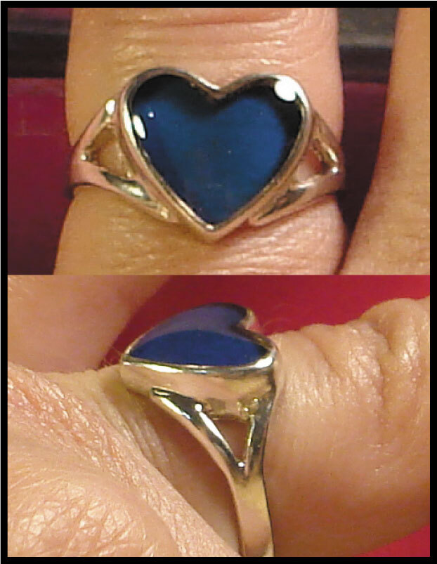Mood Ring Sterling Silver 10MM Heart Split Band
