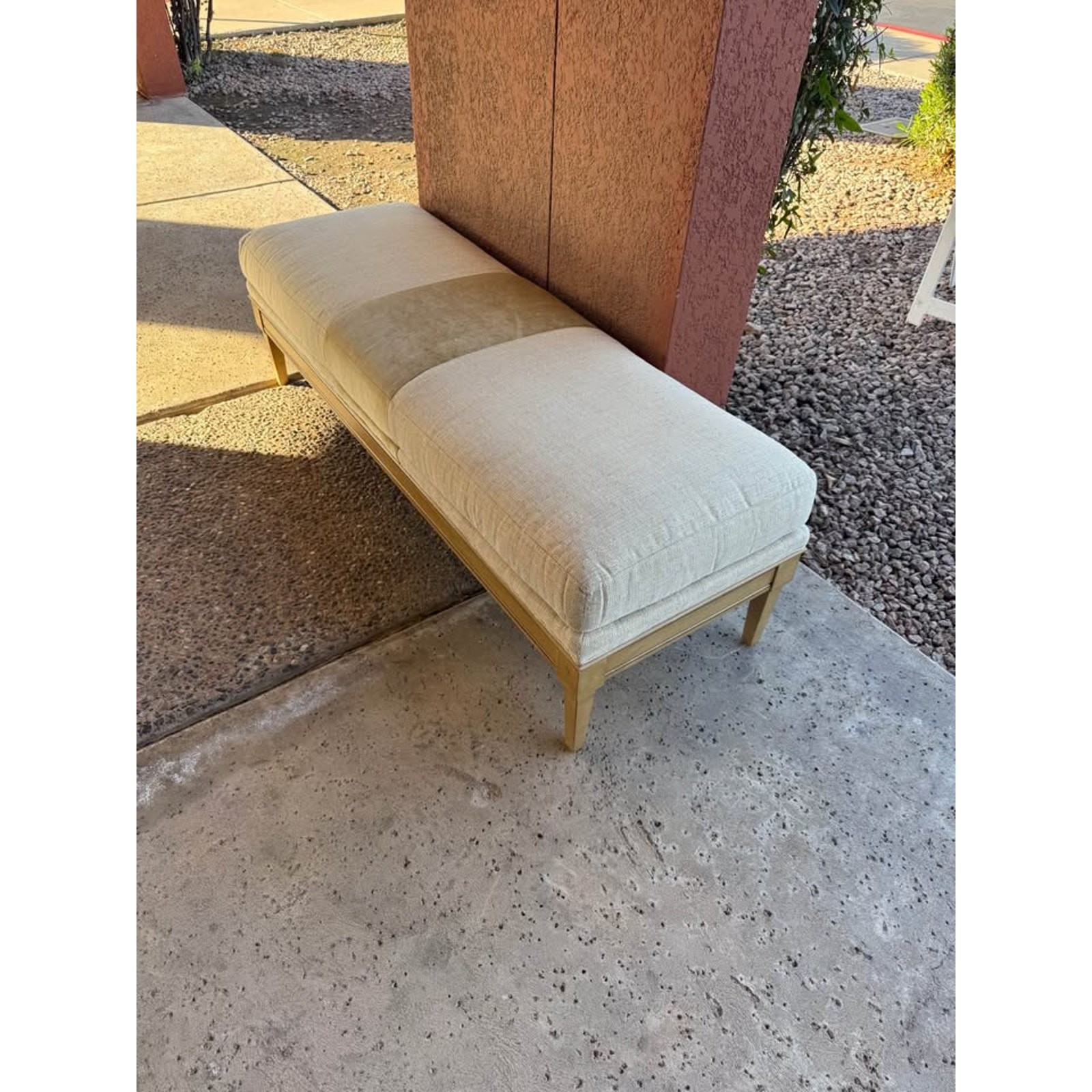 Custom ordered upholstered bench