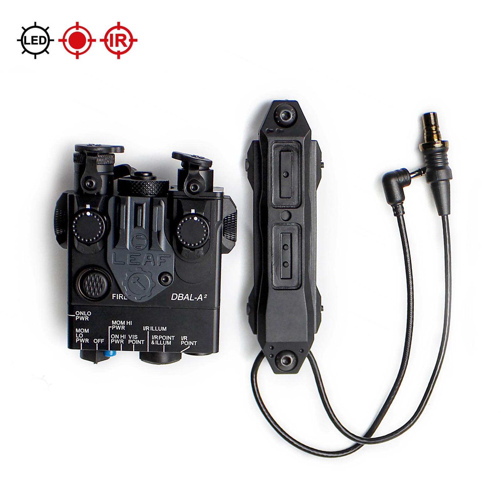 Metal DBAL-A2 Vis Green Laser + IR Aiming Laser + LED Light With Tactical Switch