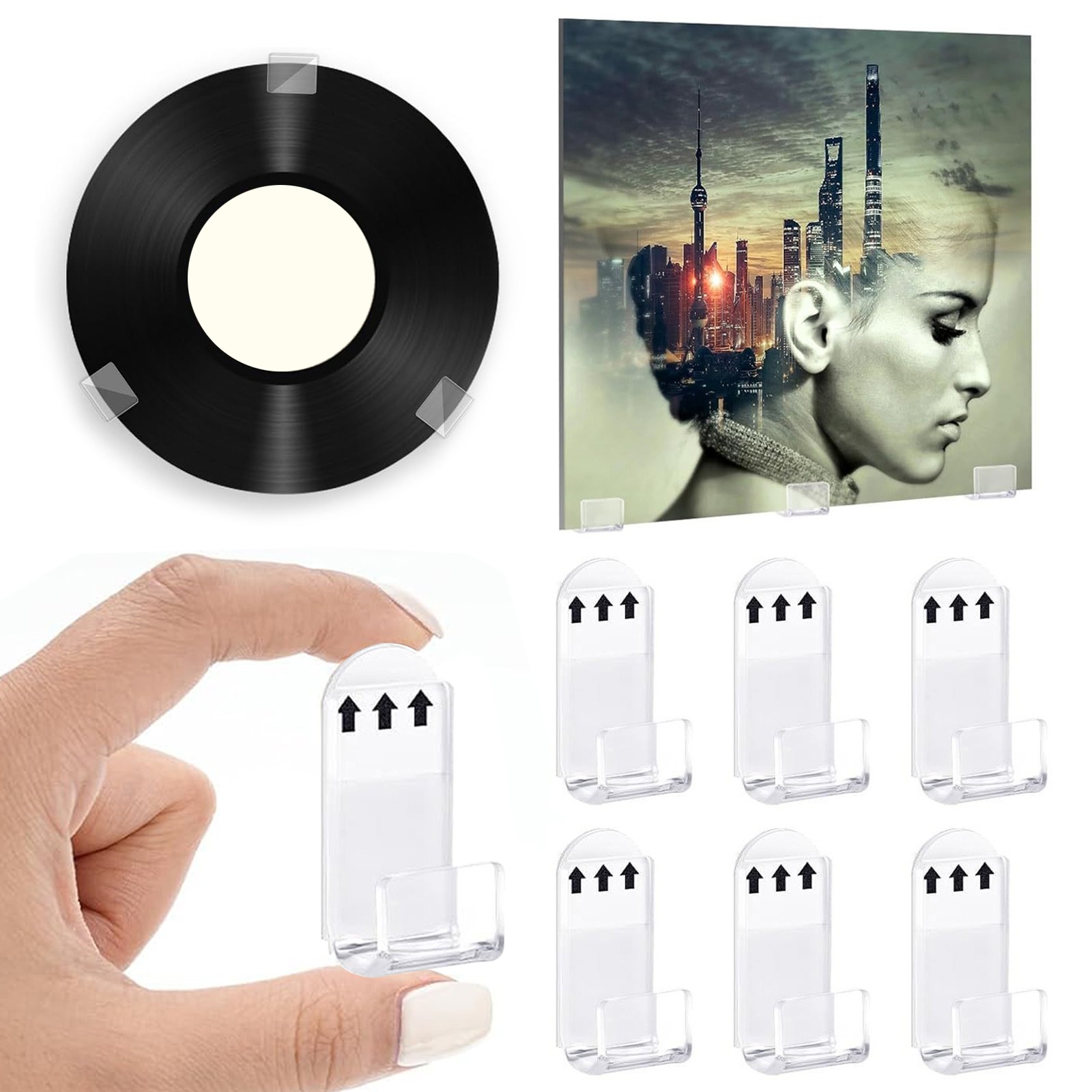 12PCS Acrylic Record Display Stand Shelf Clear Vinyl Record Holder Shelves Rack
