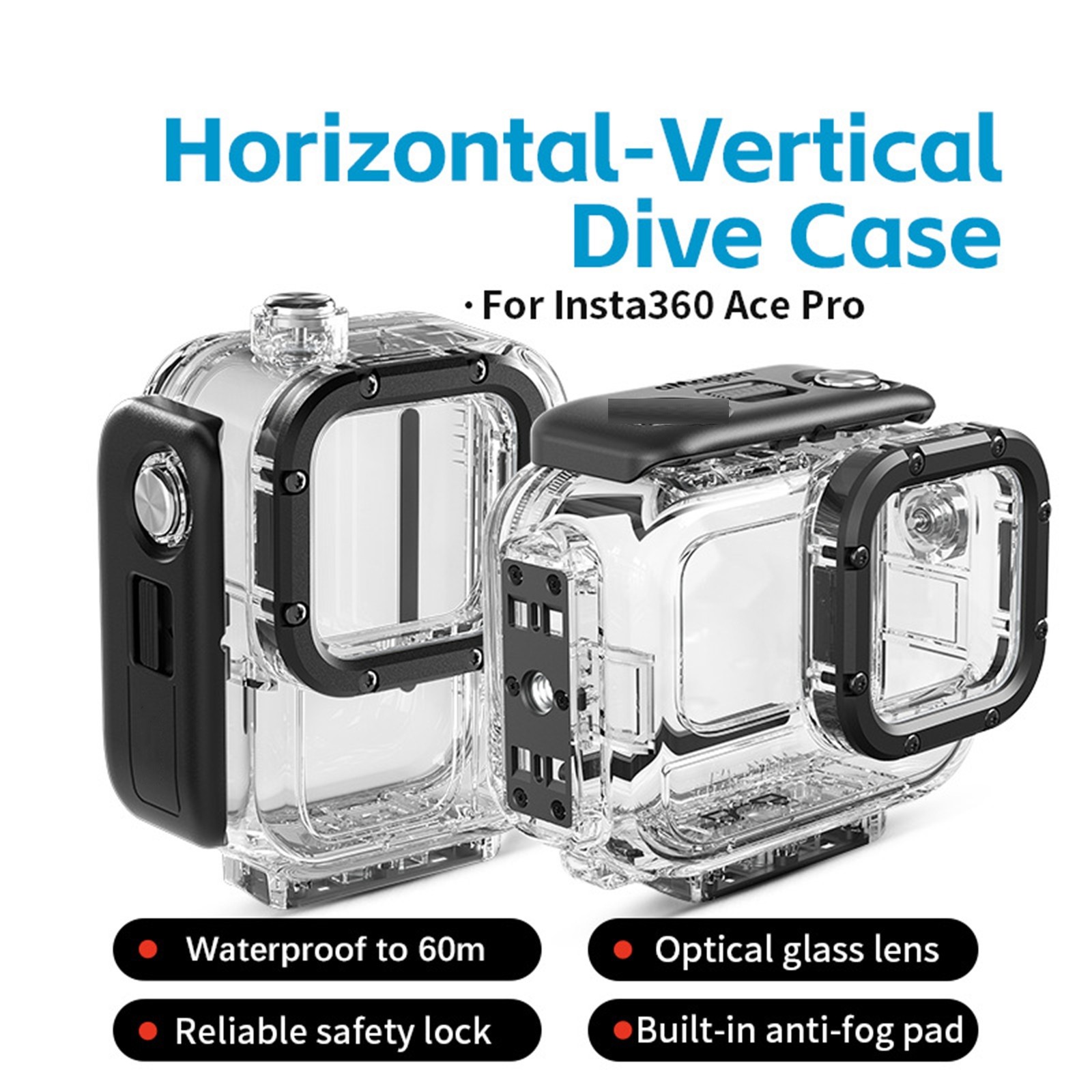 New 60M Diving Waterproof Shell Case Camera Accessories For Insta360 ACE Pro dd