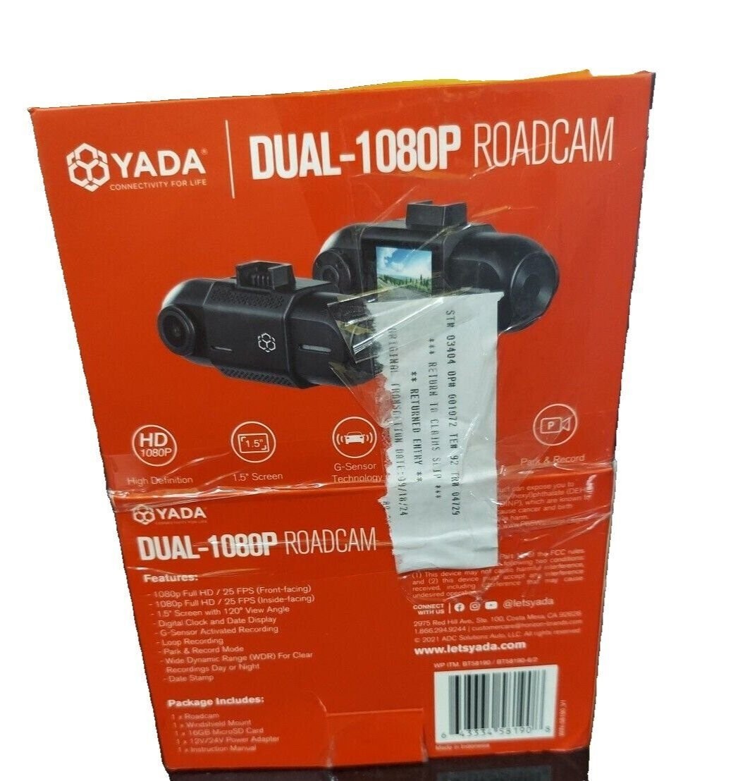 Yada Dual 1080 P Roadcap 1.5 Screen 1.5 screen open box