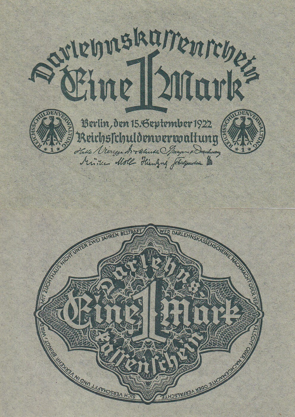 Germany 1 Mark 1922 P 61 UNC