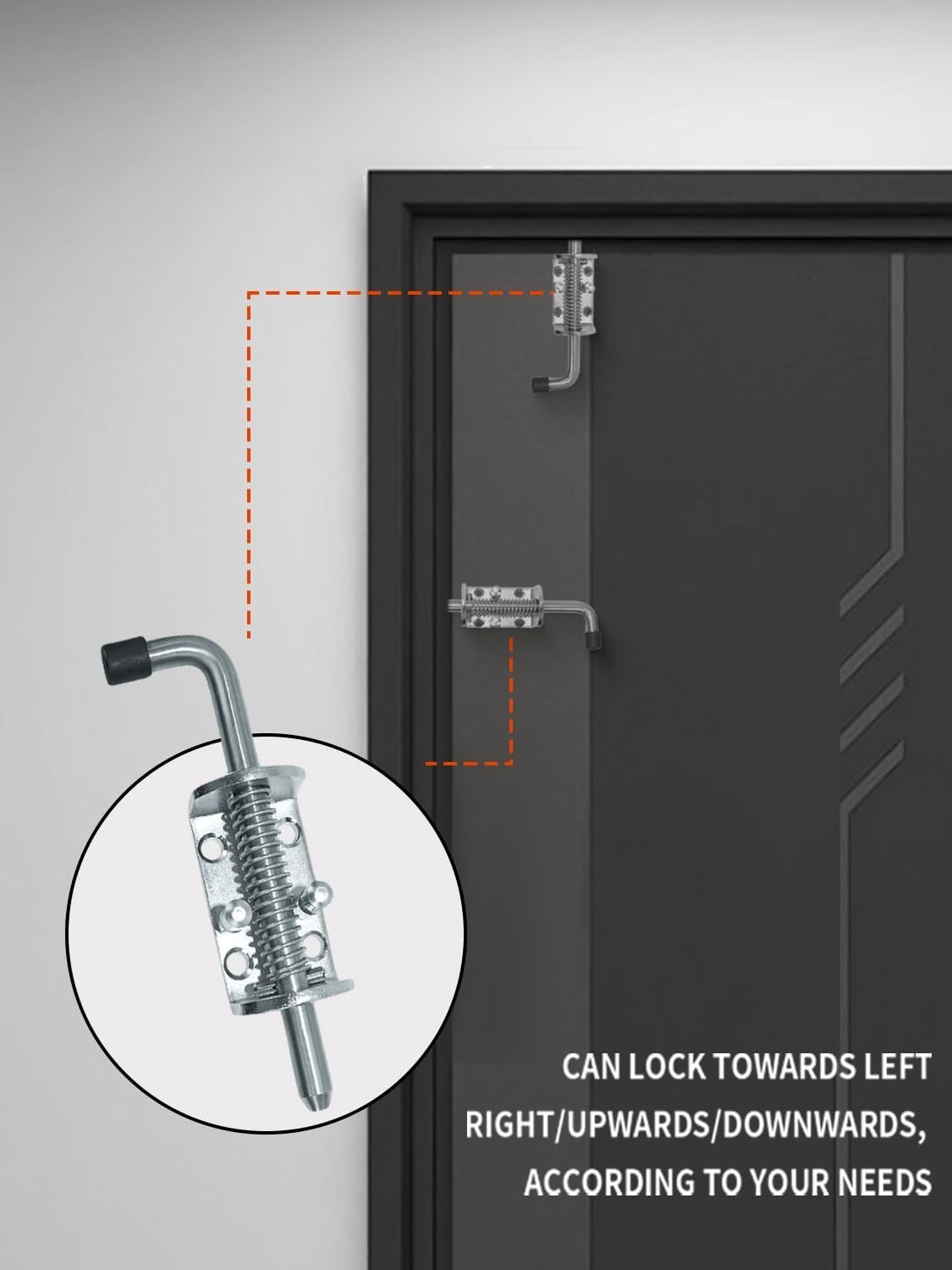 Multi-Purpose Heavy Duty Zinc Plated Gate Latch - 6in Spring Loaded Bolt (2pcs)