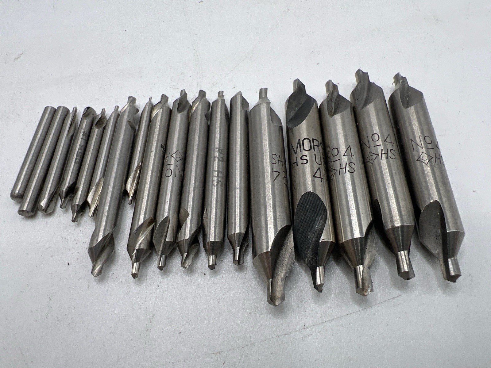 Machinist Lot of 18 Combined Drill & Countersink Bits - HSS Center Drills Morse