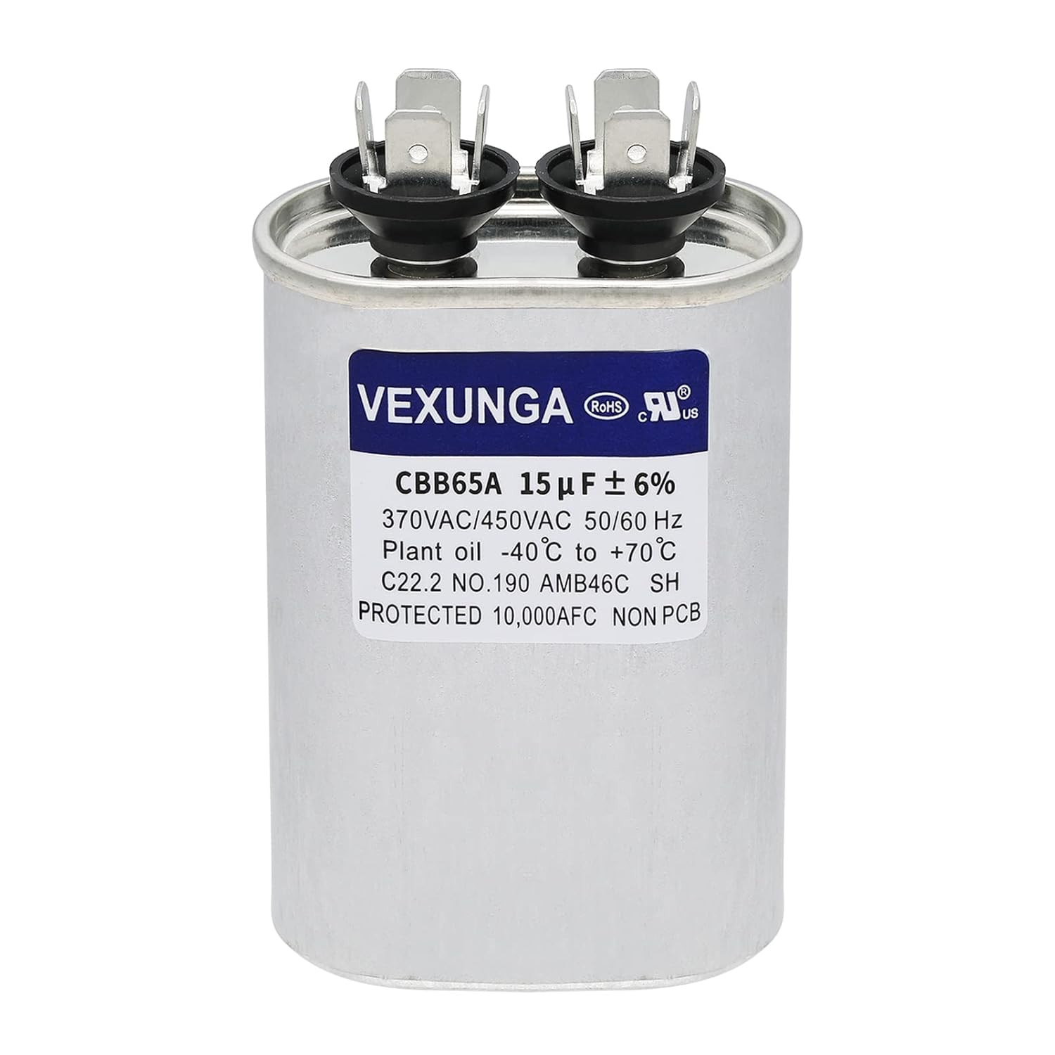 15uF 370/440VAC 50/60Hz Oval Run Start Capacitor 15 MFD 370V/440V Air Conditi...