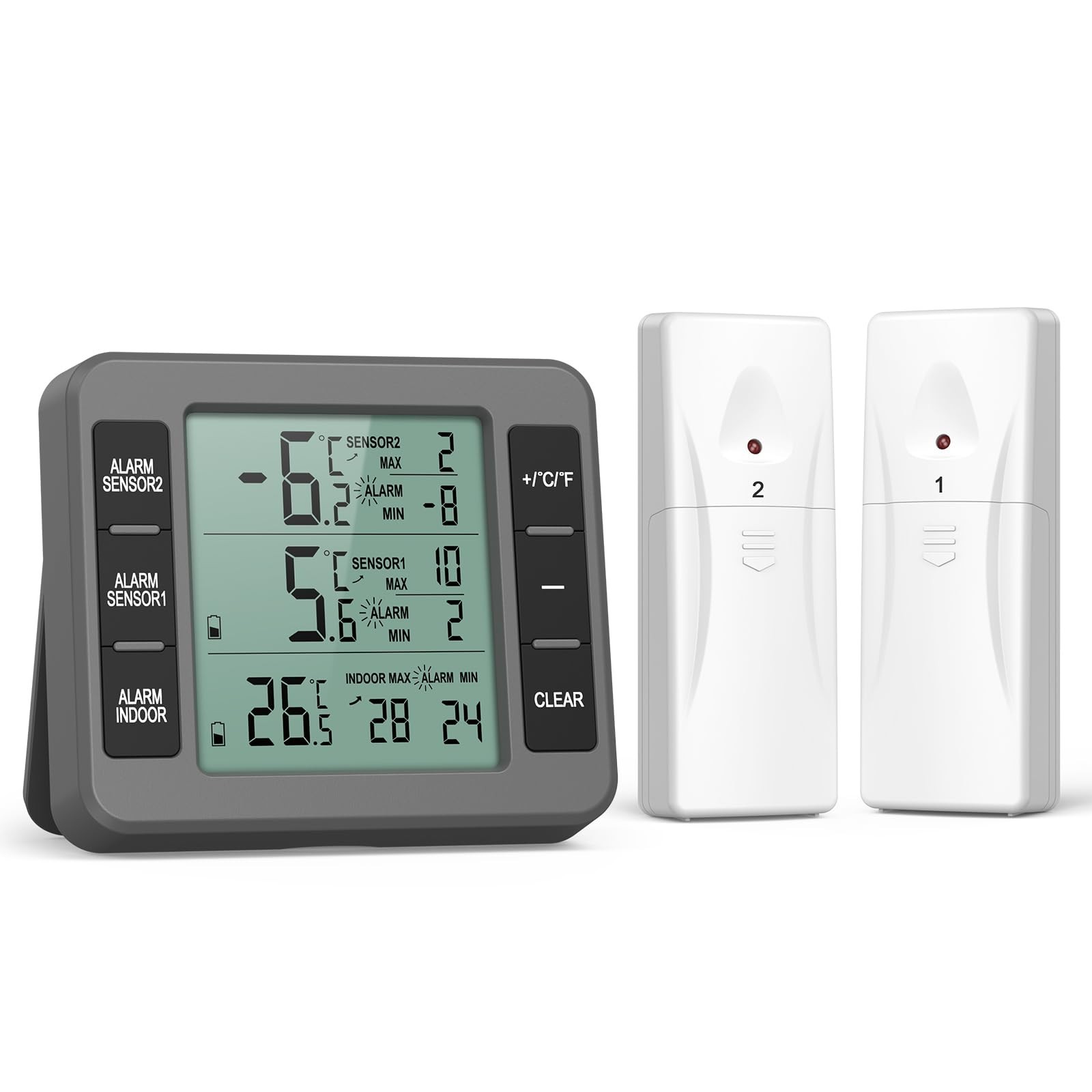 ORIA Refrigerator Thermometer, (New Version) Wireless Digital Freezer Thermom...