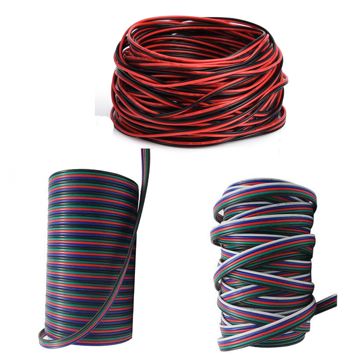 2/4/5 Pin Extension Wire Cable Cord Connector For 3528/5050 LED Strip Light