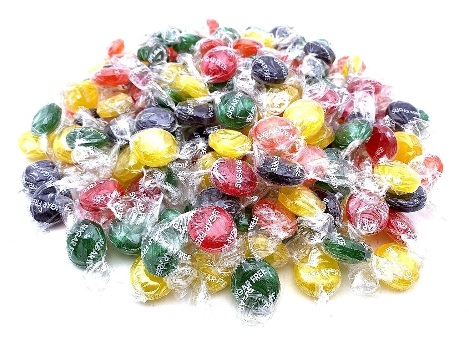 SUGAR FREE Assorted FRUIT Buttons HARD Candy/ Keto  diabetic diet - 1 LB
