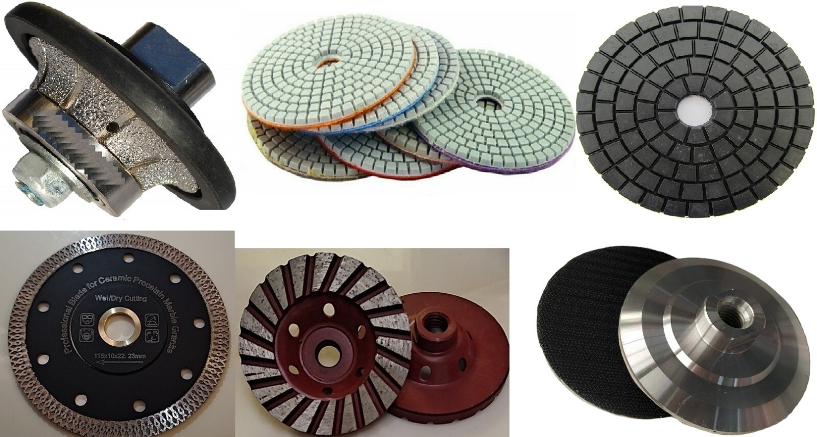Countertop Tools Fabrication Kit: B5 Router, Blade, Cup Wheel & diamond Pads