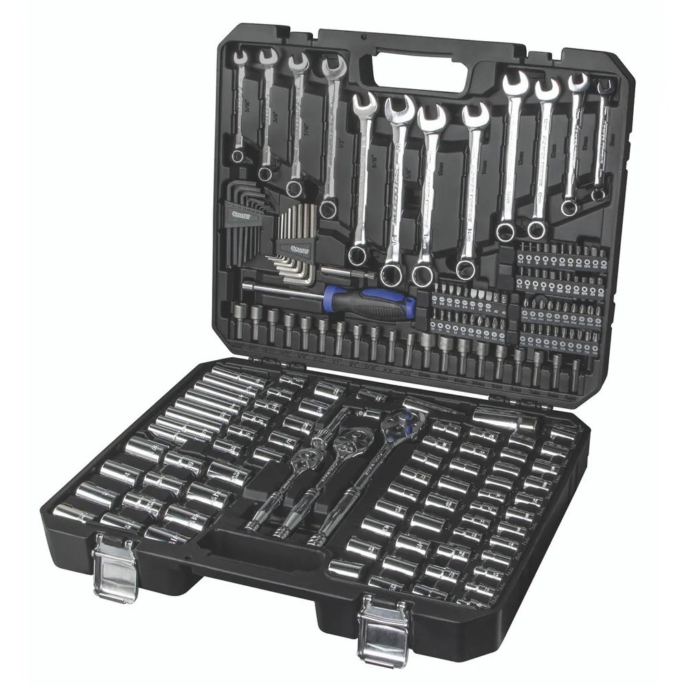 Auto-Grip 200pc Mechanics Socket Set 1/2, 3/8, 1/4" Ratchet Wreches Screwdriver