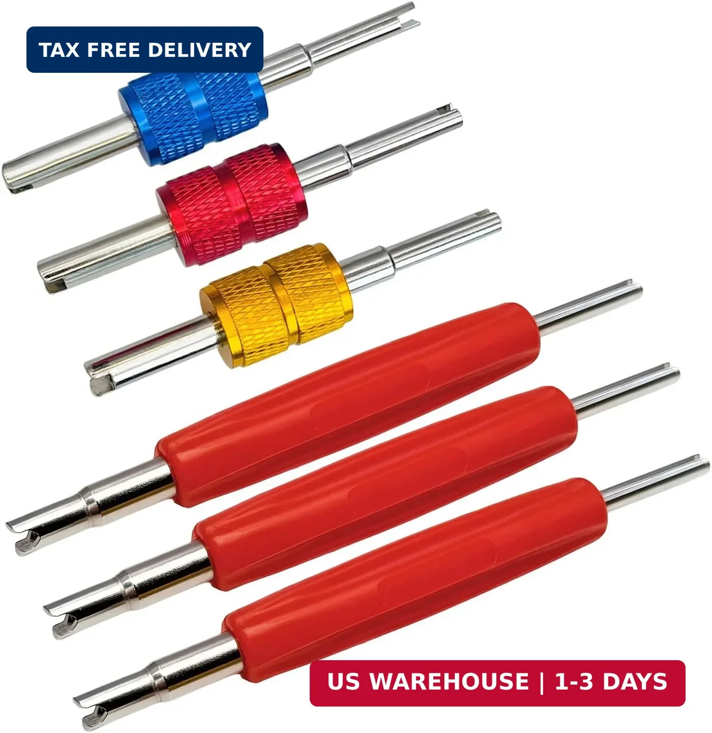 6Pcs Valve Core Removal Tool Kit, R134A R12 A/C HVAC Valve Core Removal Tool Set