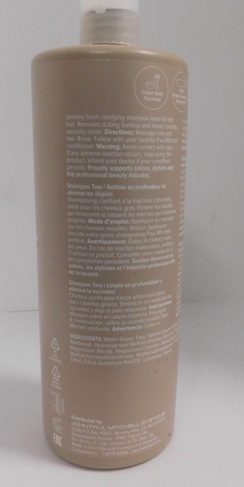 Paul Mitchell Clarifying Shampoo Two -Clarify. 1 Liter 33.8 Oz SEALED